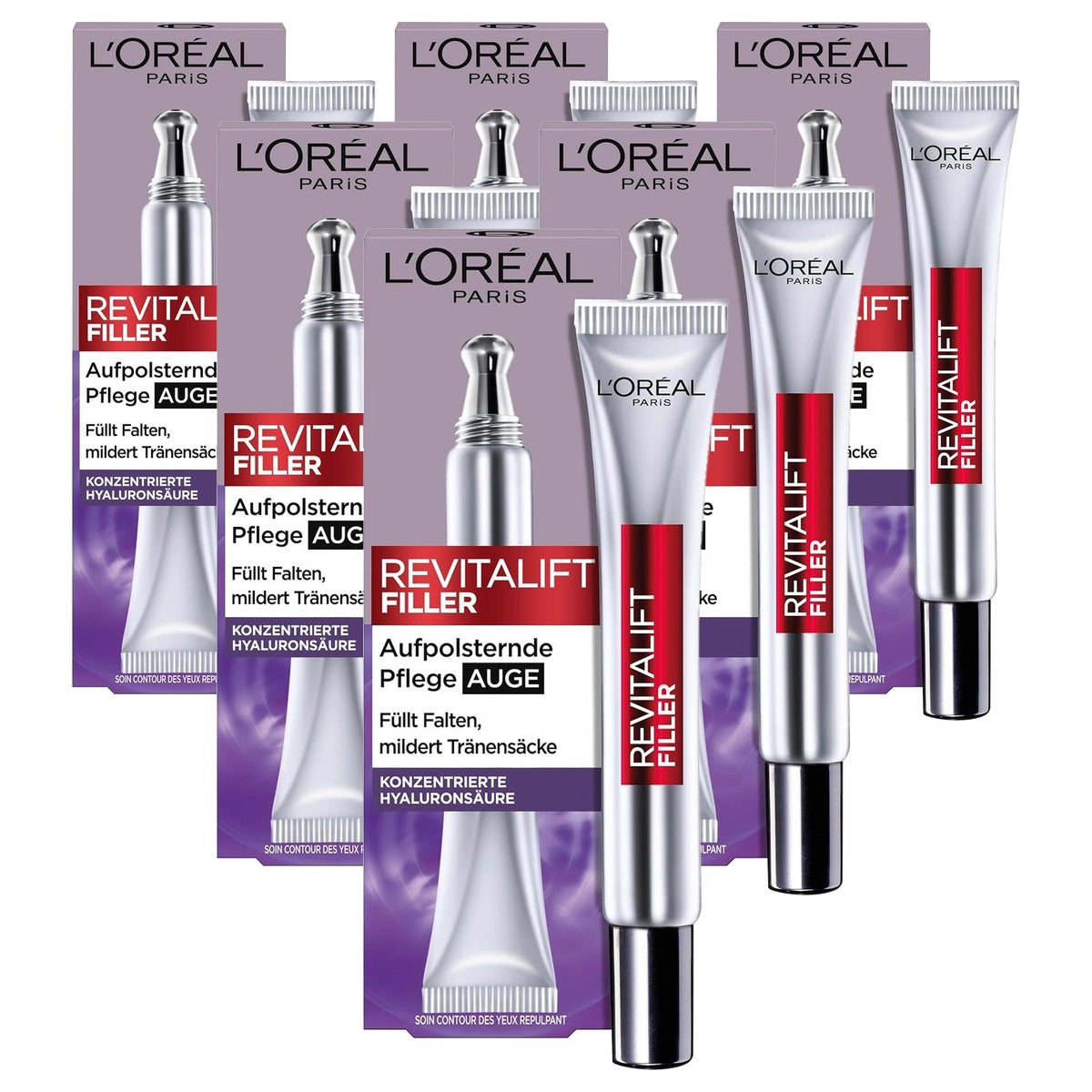 L'Oreal Paris Revitalift Filler Oogverzorging 6 x 15 ml - Voordeelverpakking