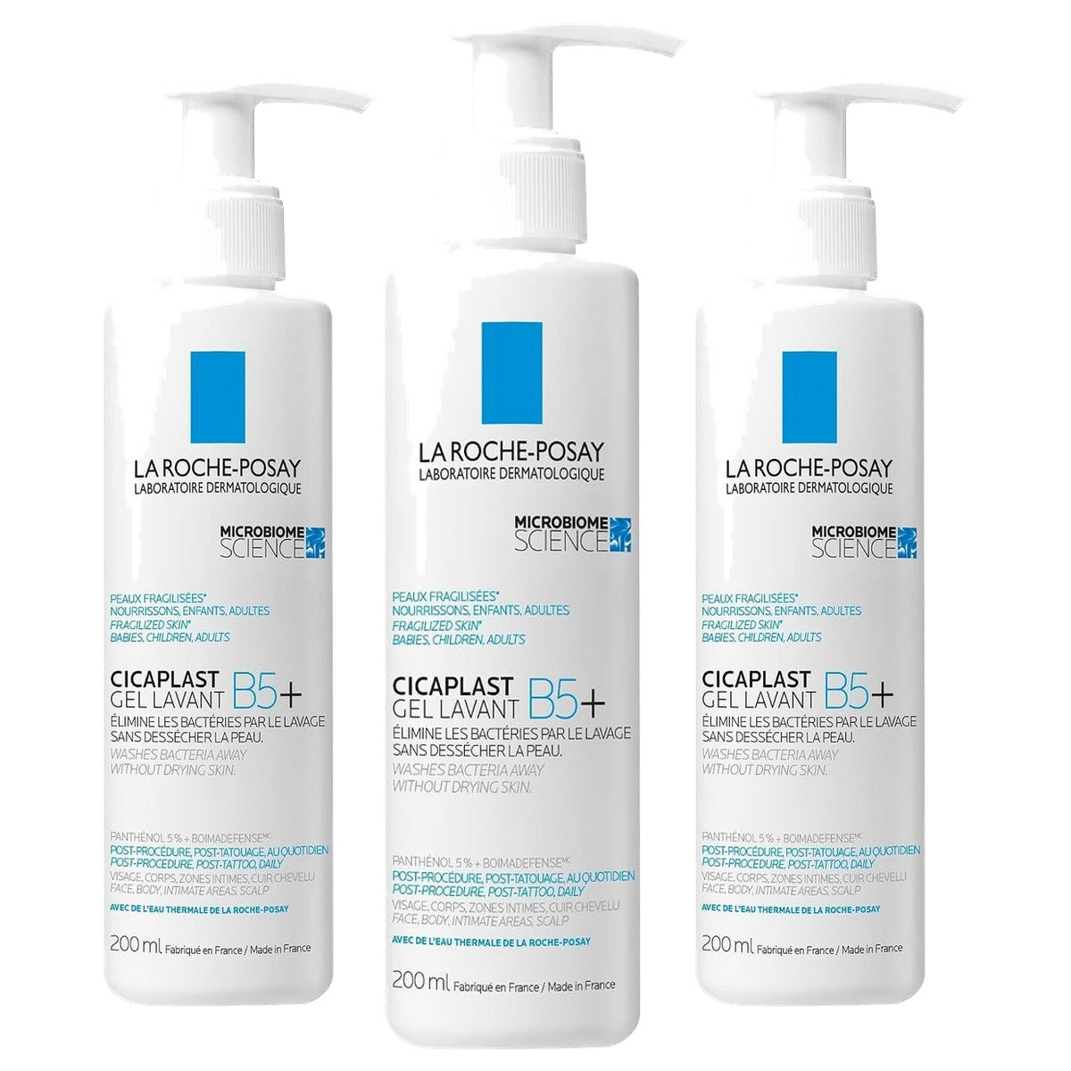 La Roche-Posay Cicaplast Gel Lavant B5+ Kalmerende Reinigingsgel 200 ml - 3-pack