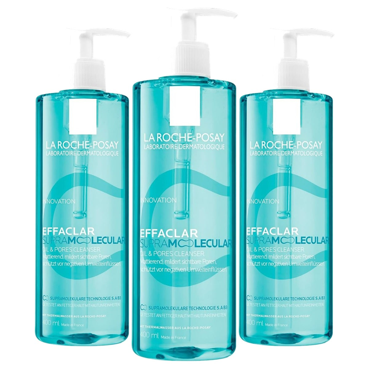 La Roche-Posay Effaclar Supramolecular Reinigingsgel 400 ml - 3-pack