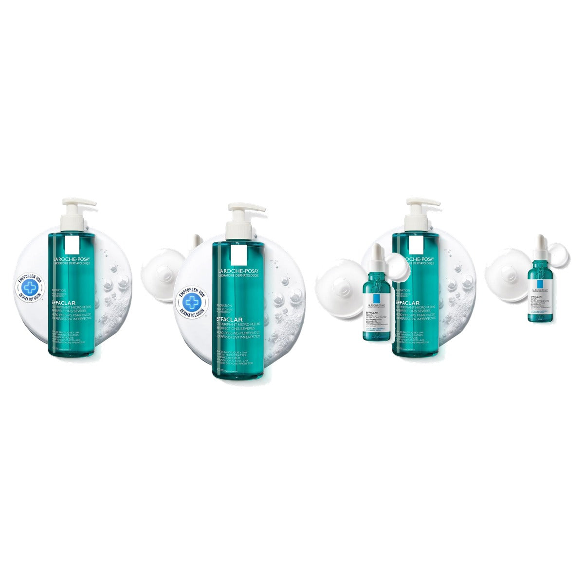 La Roche-Posay Effaclar Set Reinigingsgel & Peelingserum 400 ml - 3-pack