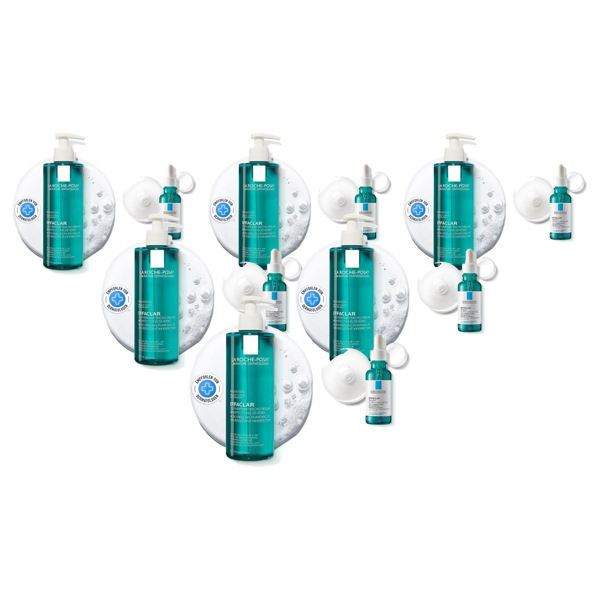 La Roche-Posay Effaclar Set Reinigingsgel & Peelingserum 400 ml - 6-pack