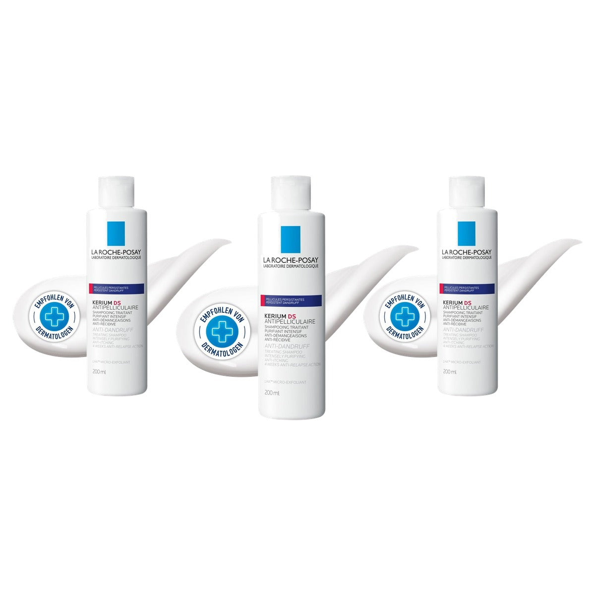 La Roche-Posay Kerium DS Anti-Roos Intensieve Shampoo Kuur 200 ml - 3-pack