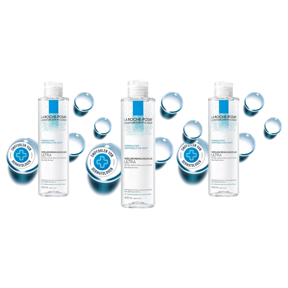 La Roche-Posay Toleriane Micellair Water voor de Gevoelige Huid 400 ml - 3-pack