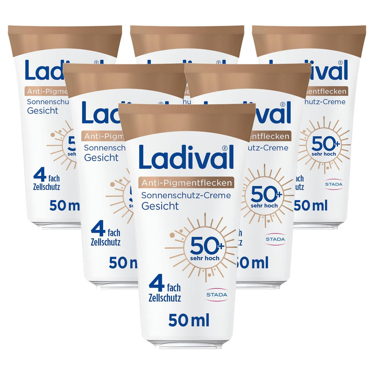 Ladival Anti-pigmentvlekken zonnebrandcrème gezicht SPF 50+ 6 x 50 ml - Voordeelverpakking