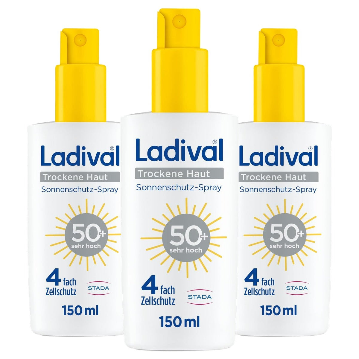 Ladival Droge huid zonnebrandspray SPF 50 3 x 150 ml - Voordeelverpakking