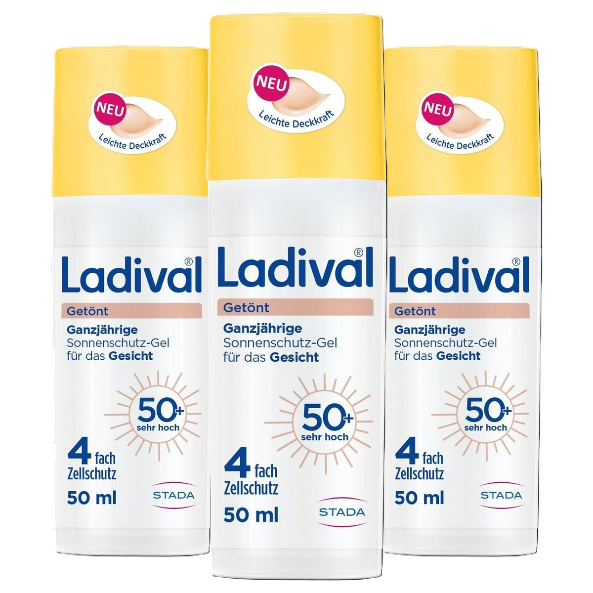Ladival Getinte zonnecrème gezicht SPF 50+ 3 x 50 ml - Voordeelverpakking
