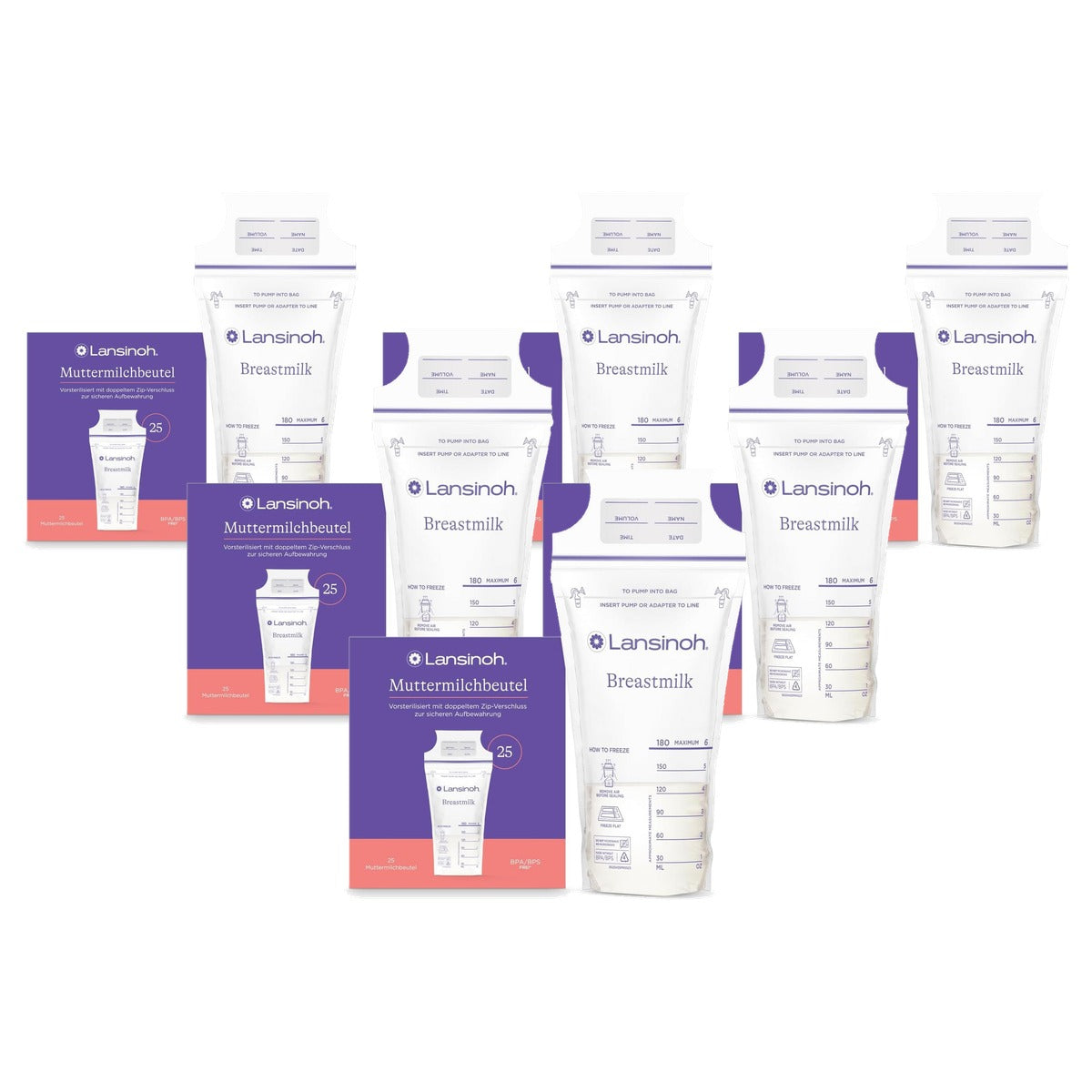 Lansinoh Moedermelkzakjes 25 stuks - 6-pack