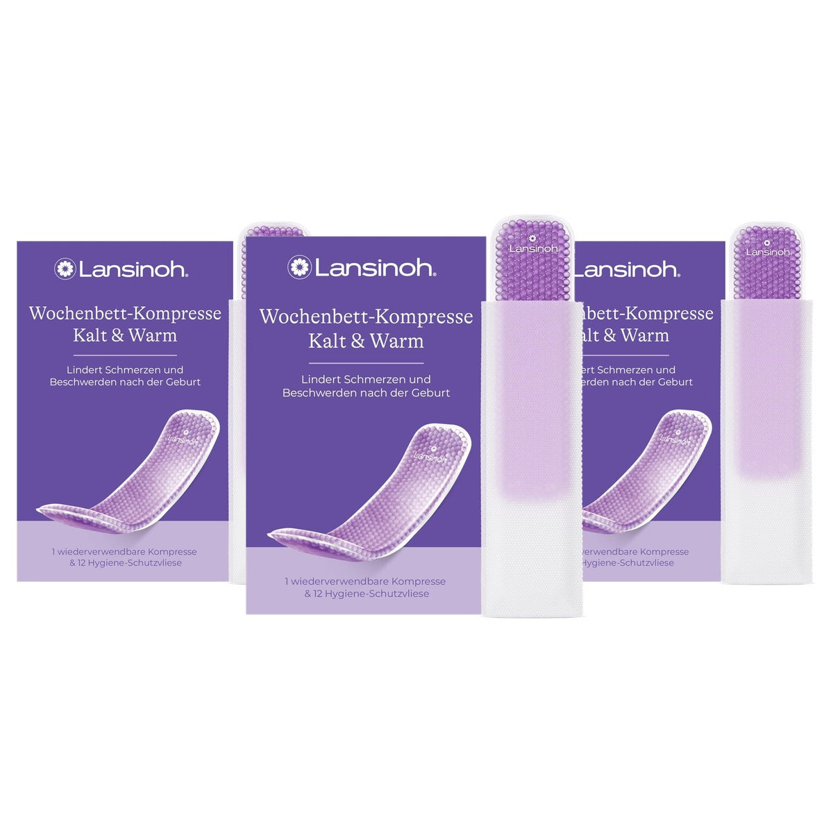 Lansinoh Koud en Warm Kompres voor Weekbed met 12 Beschermvliesjes - 3-pack
