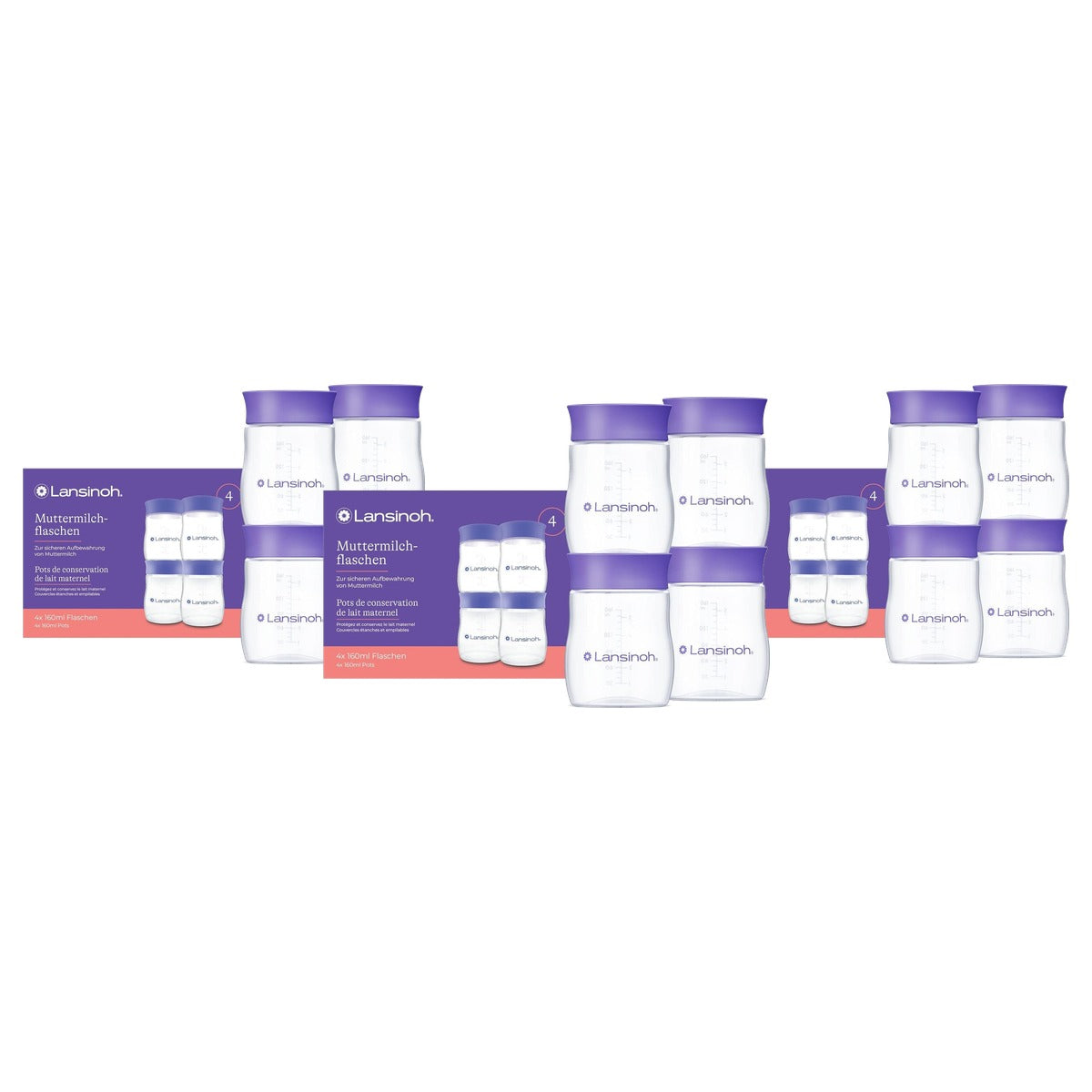 Lansinoh Moedermelkflessen 160 ml 4 stuks - 3-pack