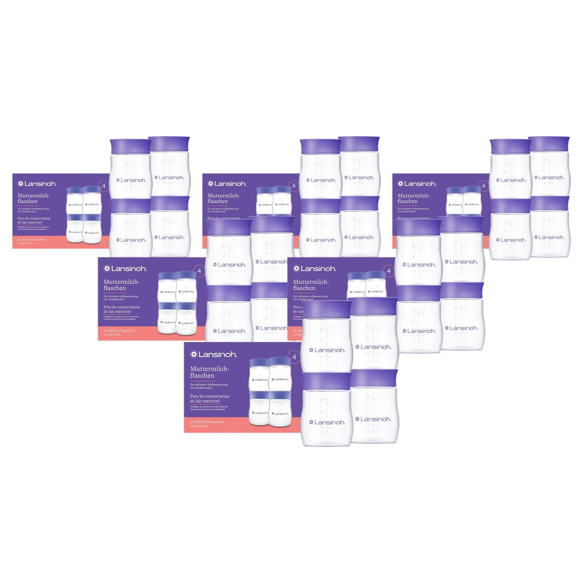Lansinoh Moedermelkflessen 160 ml 4 stuks - 6-pack