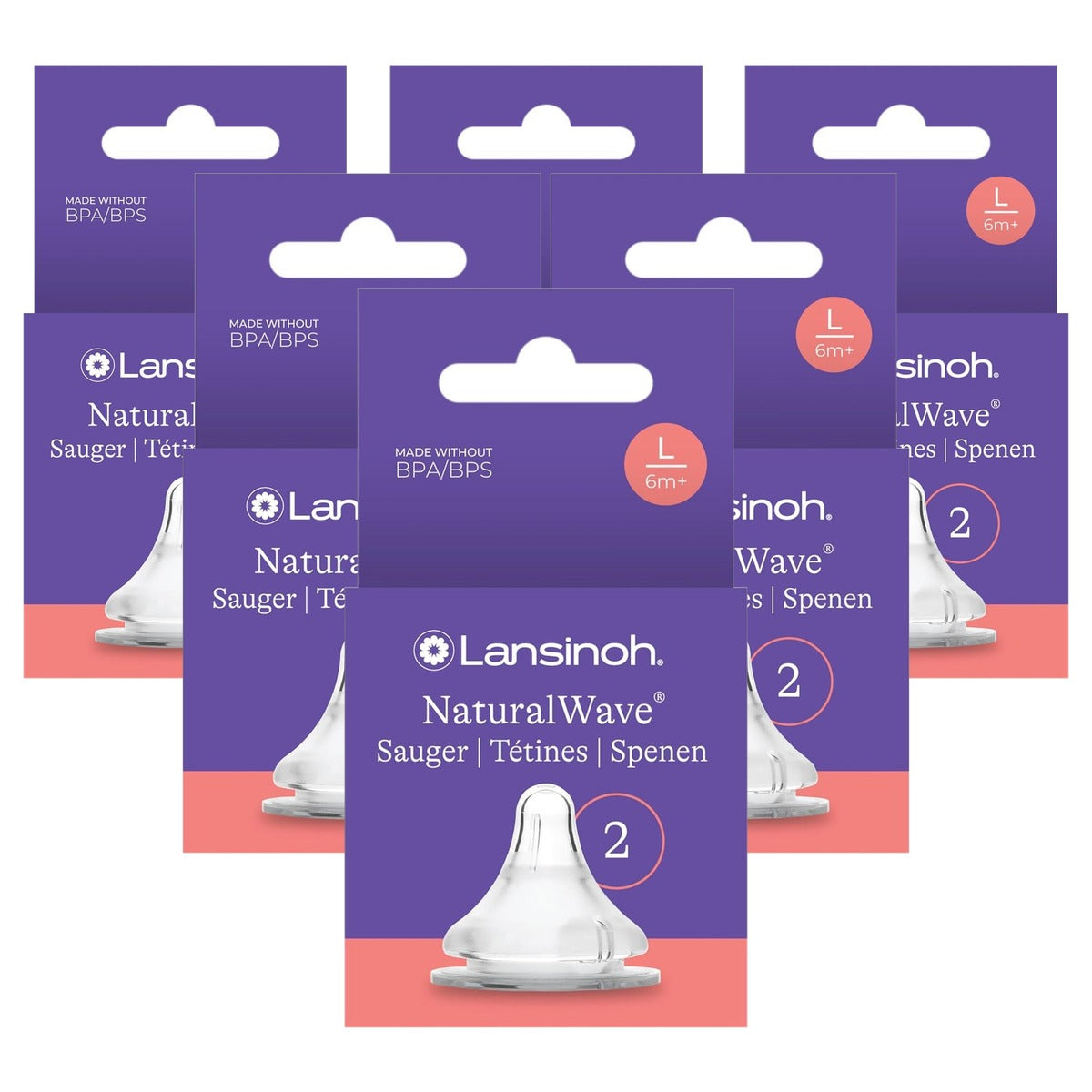 Lansinoh NaturalWave Zuiger L Snelle Melkstroom 2 stuks - 6-pack