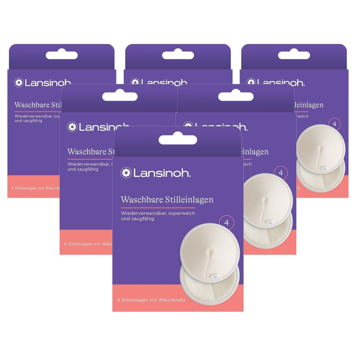 Lansinoh Wasbare Borstvoedingsinleggers 4 stuks - 6-pack