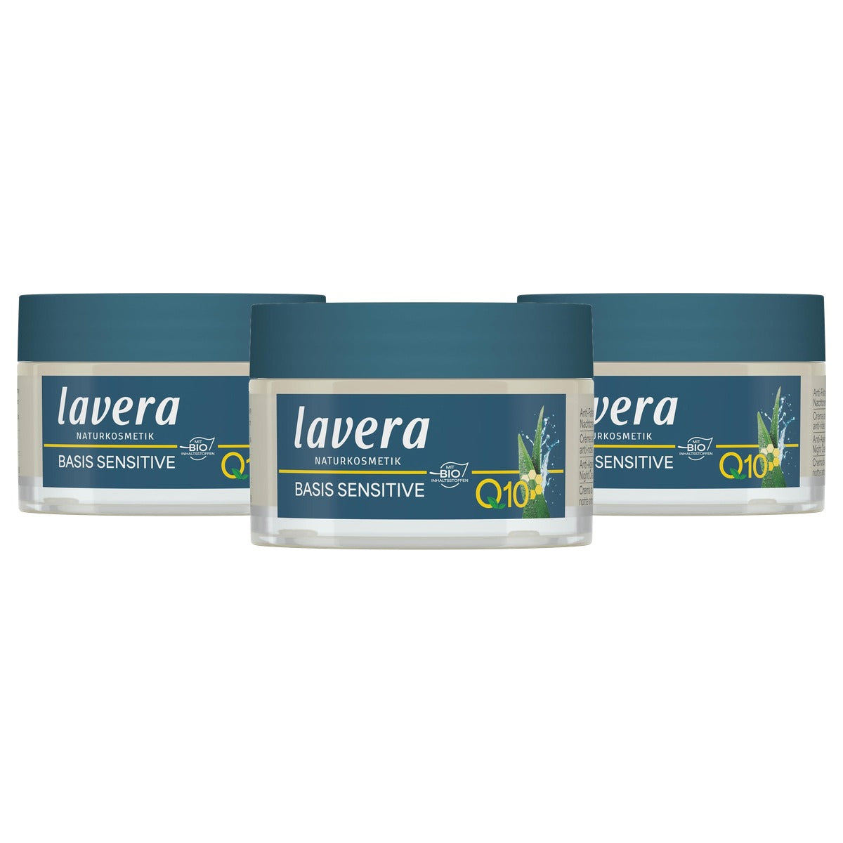 lavera Anti-rimpel nachtcrème Q10 3 x 50 ml - Voordeelverpakking