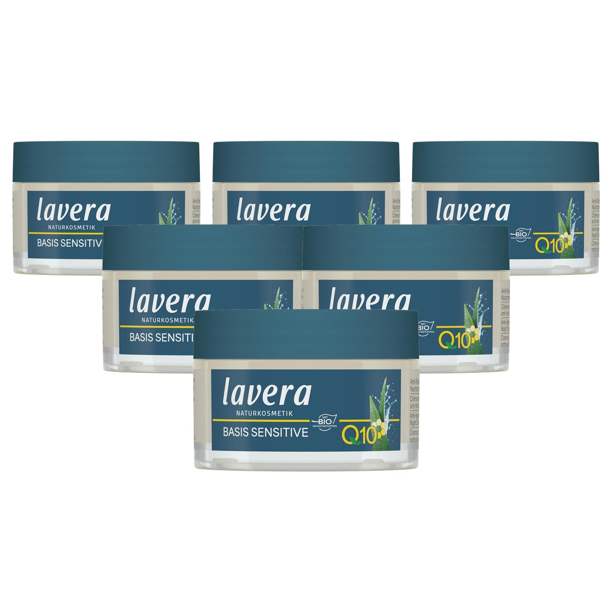 lavera Anti-rimpel nachtcrème Q10 6 x 50 ml - Voordeelverpakking