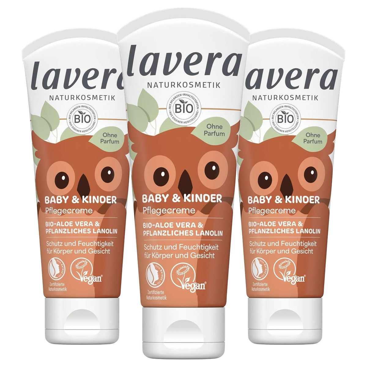 lavera Baby & Kinder verzorgingscrème 3 x 75 ml - Voordeelverpakking
