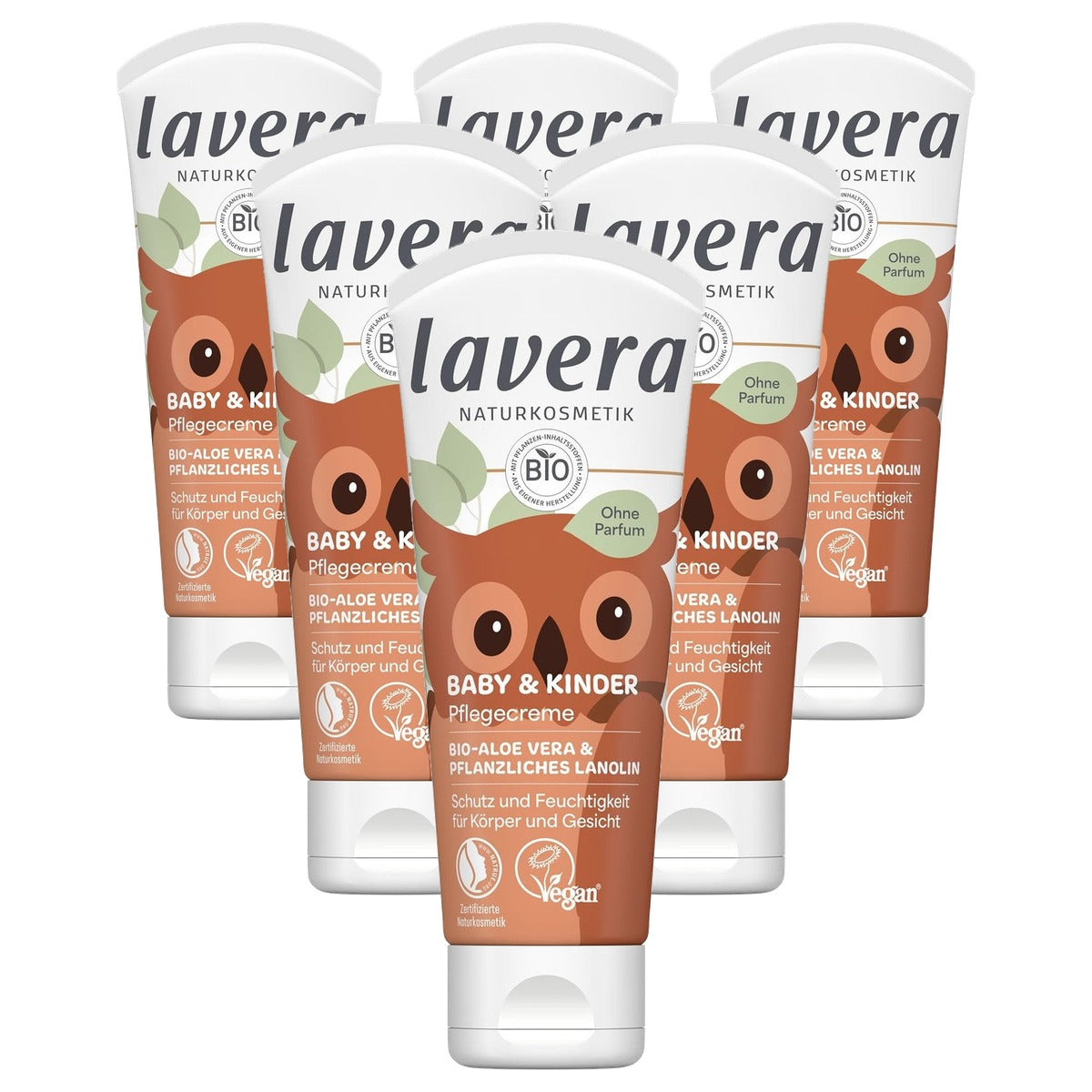lavera Baby & Kinder verzorgingscrème 6 x 75 ml - Voordeelverpakking