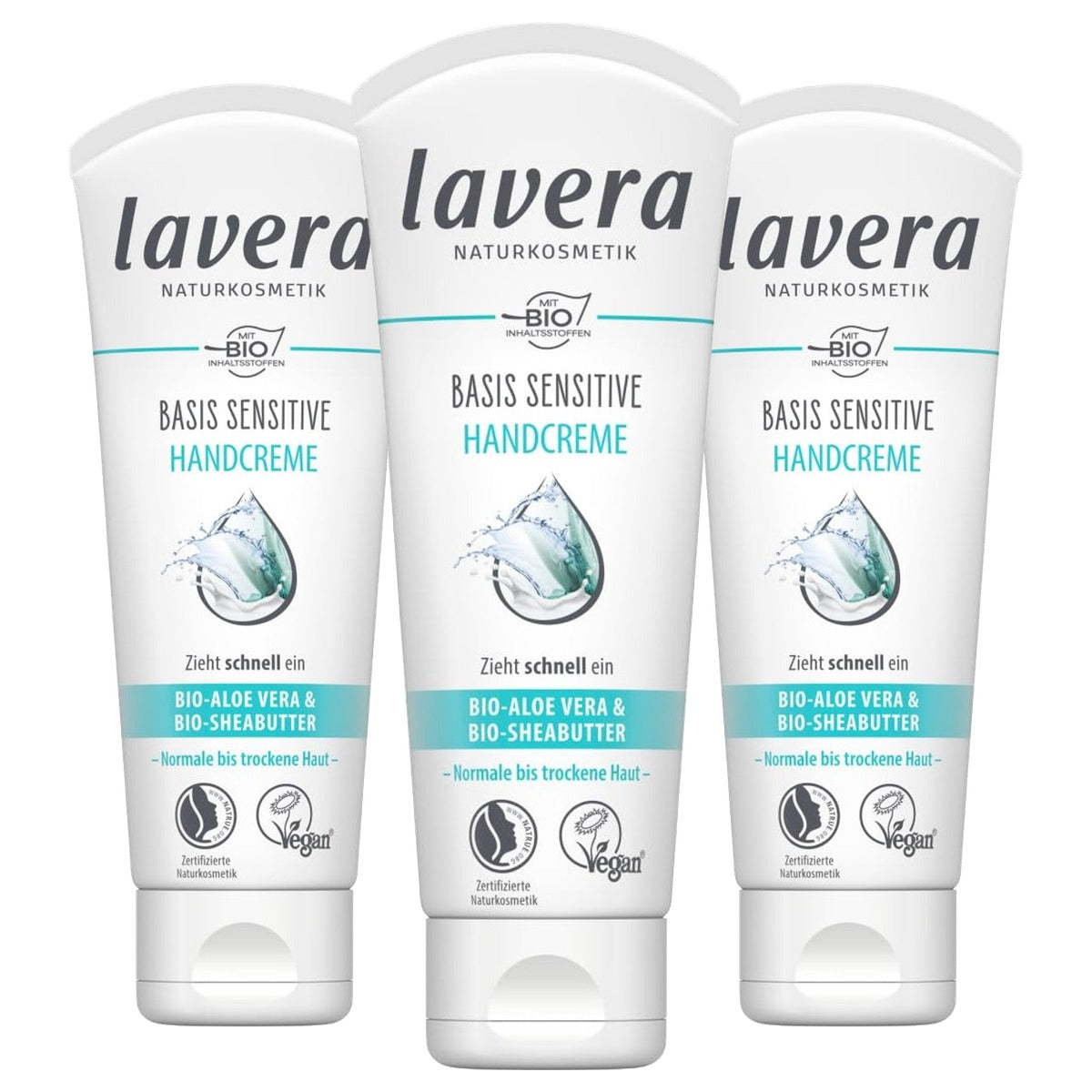 lavera Basis Sensitive Handcrème 3 x 75 ml - Voordeelverpakking