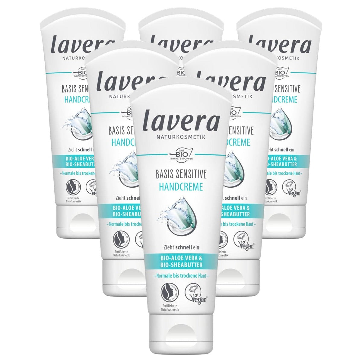 lavera Basis Sensitive Handcrème 6 x 75 ml - Voordeelverpakking