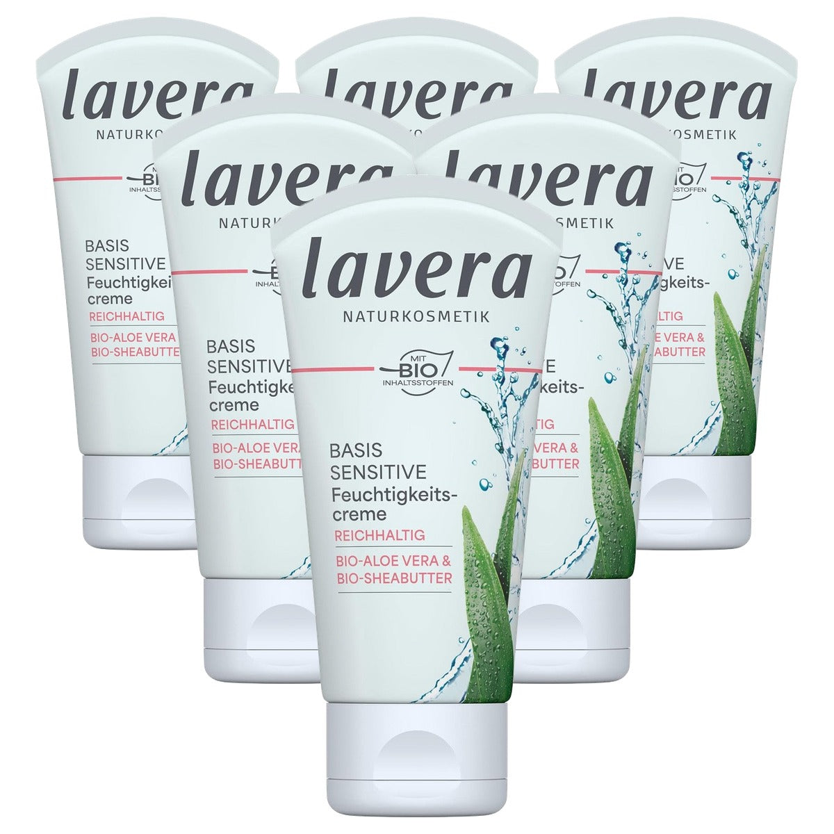 lavera Basis Sensitive Rijke vochtinbrengende verzorging 6 x 50 ml - Voordeelverpakking