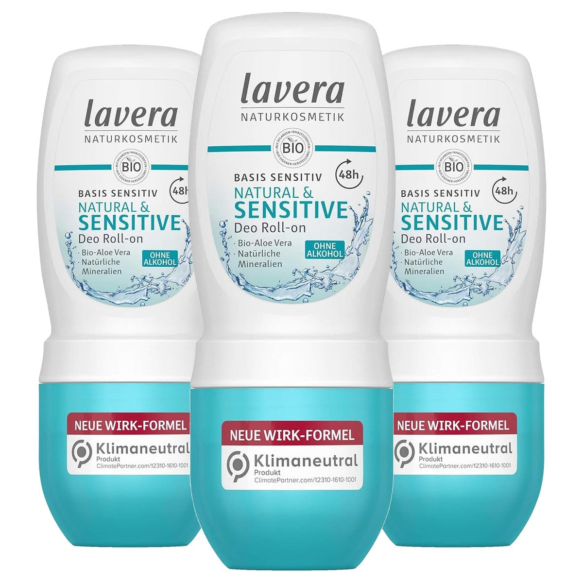 lavera Deo Roll-on basis sensitive 3 x 50 ml - Voordeelverpakking