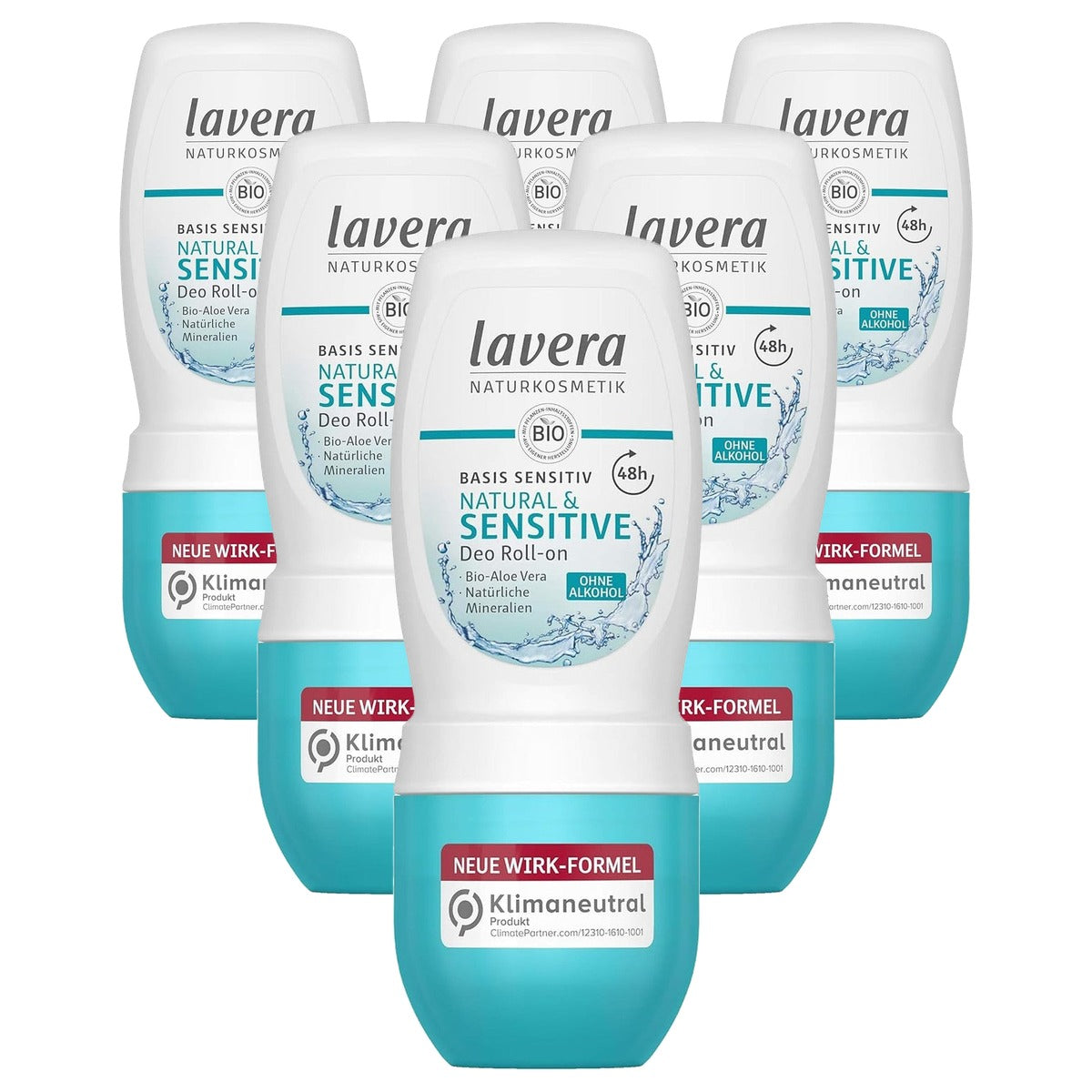 lavera Deo Roll-on basis sensitive 6 x 50 ml - Voordeelverpakking