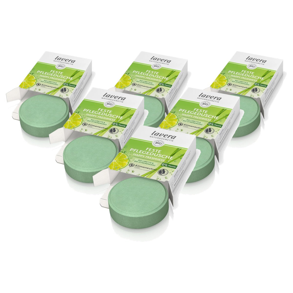 lavera Happy Freshness verzorgende douchegel 6 x 60 g - Voordeelverpakking