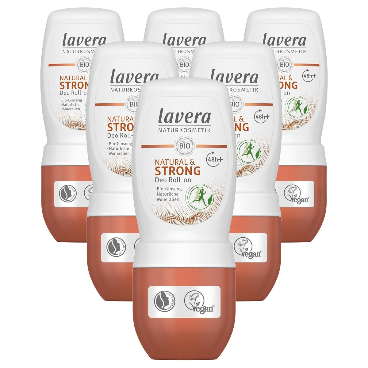 lavera Natural & Strong Deo Roll-On, 6 x 50 ml - Voordeelverpakking
