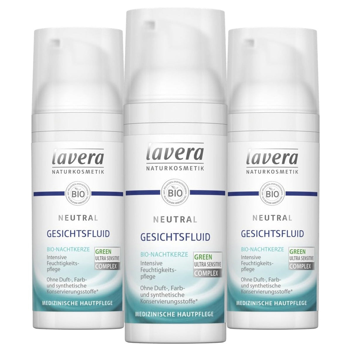 lavera Neutrale gezichtsvloeistof 3 x 50 ml - Voordeelverpakking