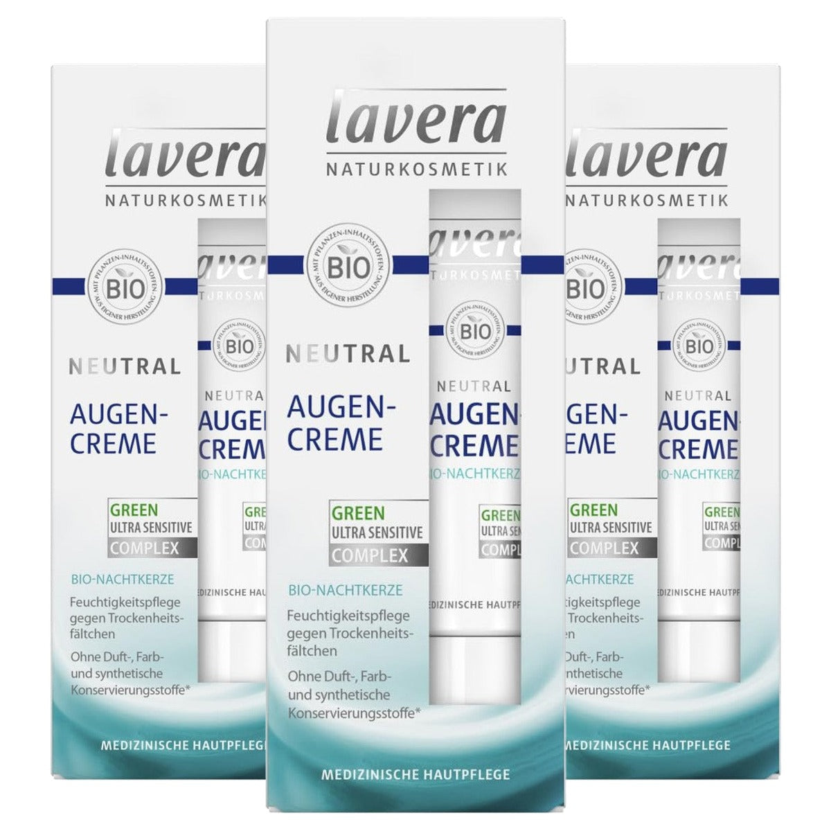 lavera Neutrale oogcrème 3 x 15 ml - Voordeelverpakking
