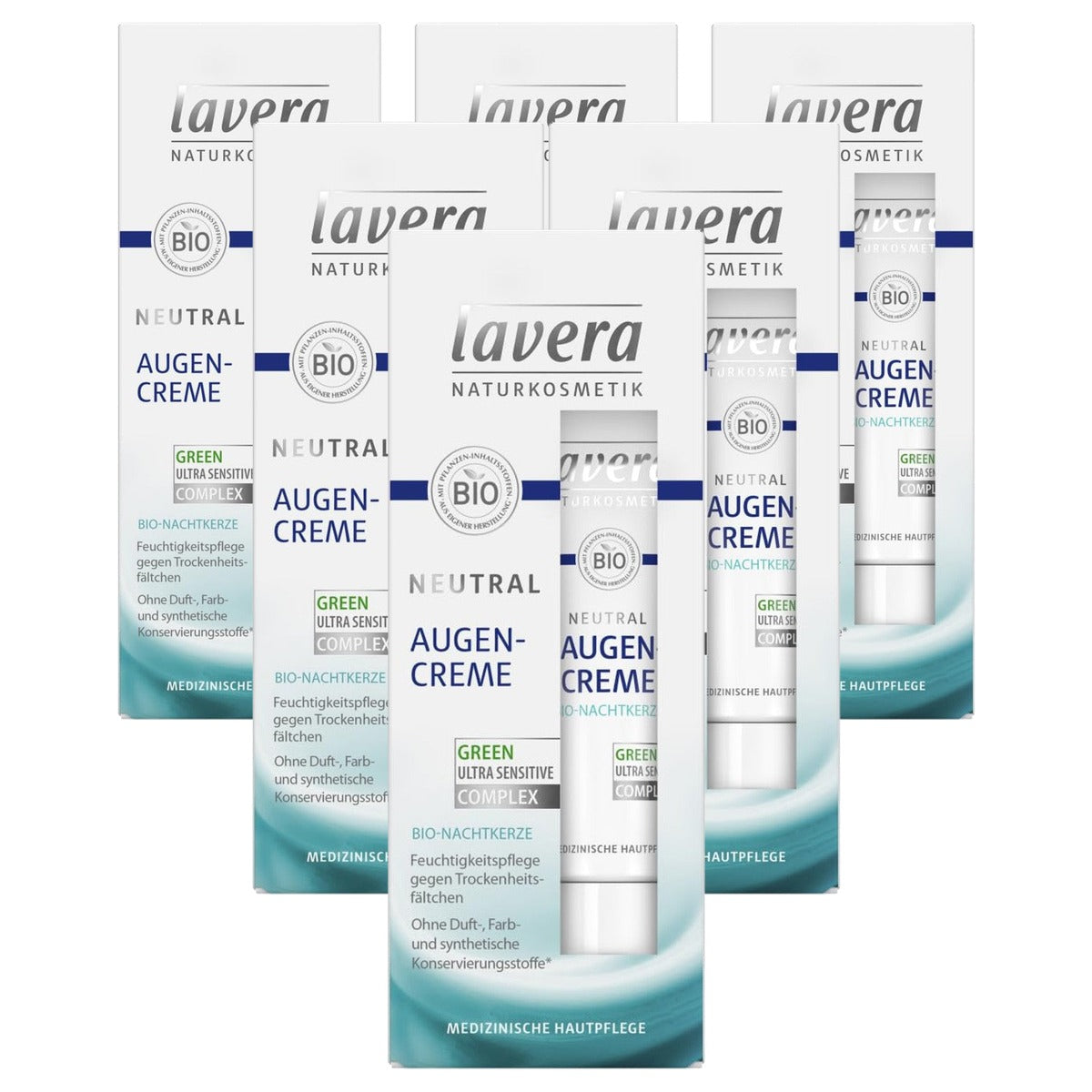 lavera Neutrale oogcrème 6 x 15 ml - Voordeelverpakking