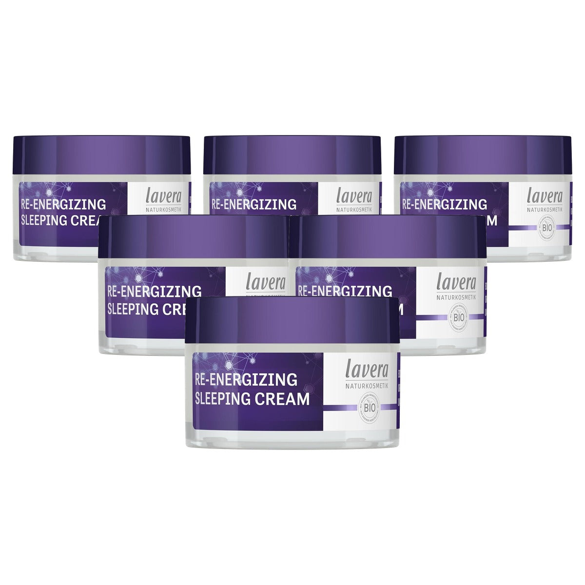 lavera Re-Energizing Sleeping Cream 6 x 50 ml - Voordeelverpakking