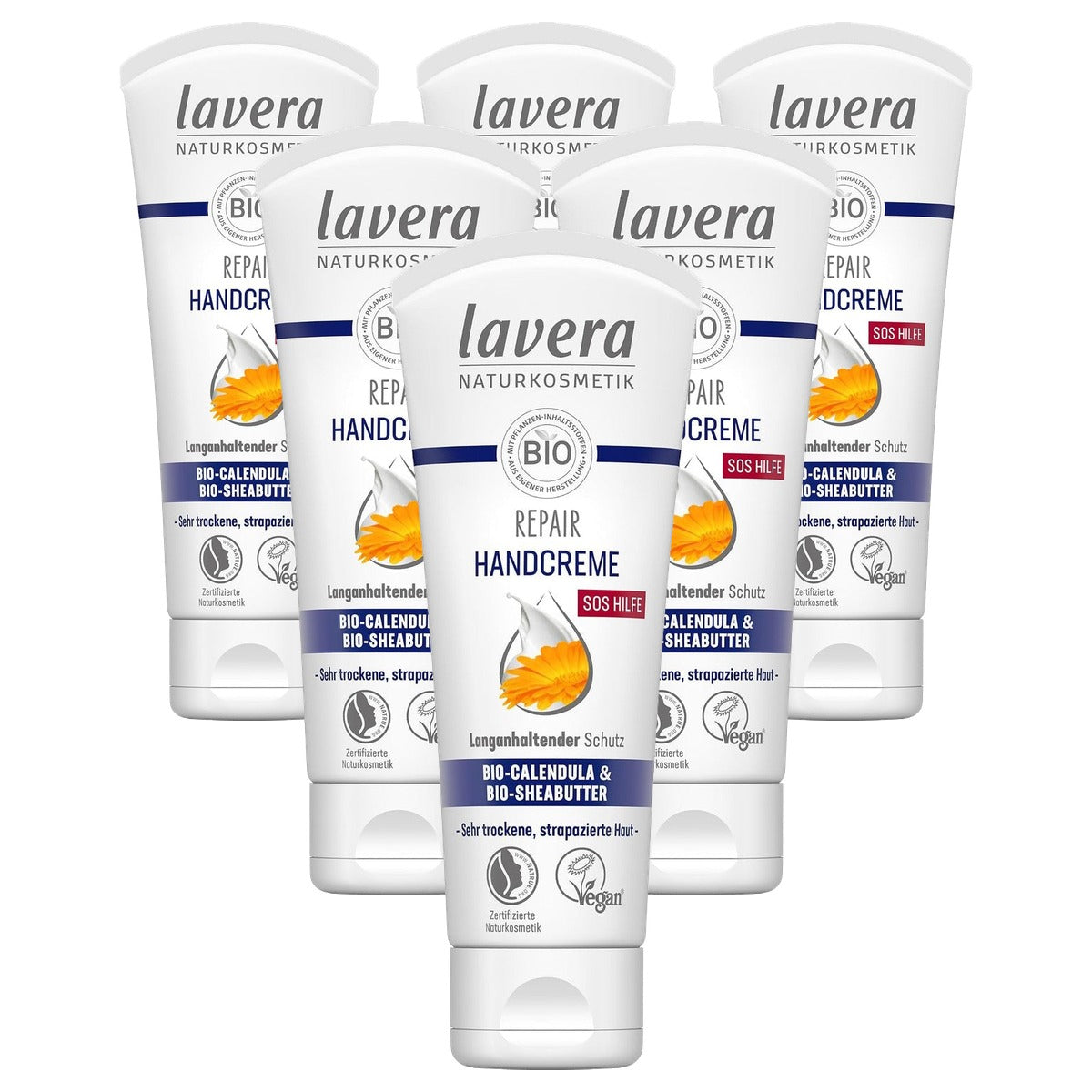 lavera Repair Handcrème 6 x 75 ml - Voordeelverpakking