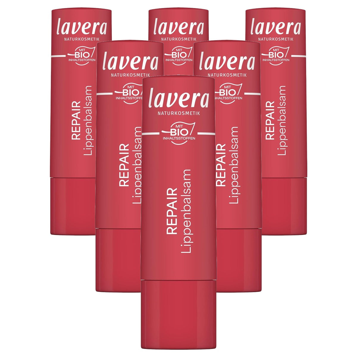 lavera Repair Lippenbalsem 6 x 10 g - Voordeelverpakking