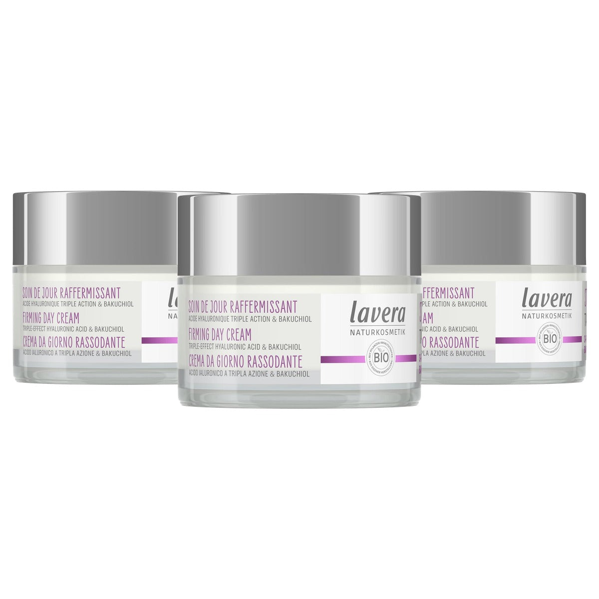 lavera Verstevigende dagverzorging 3-voudig hyaluron 3 x 50 ml - Voordeelverpakking