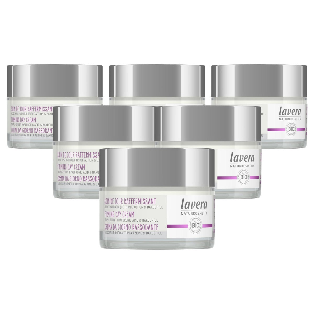 lavera Verstevigende dagcrème 3-voudig hyaluron 6 x 50 ml - Voordeelverpakking