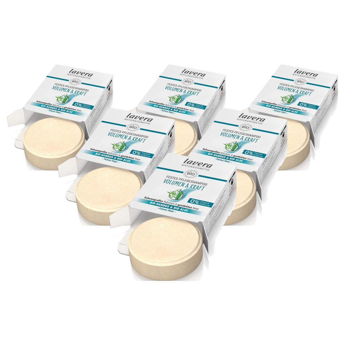 lavera Volume & Kracht vaste shampoo 6 x 50 g - Voordeelverpakking
