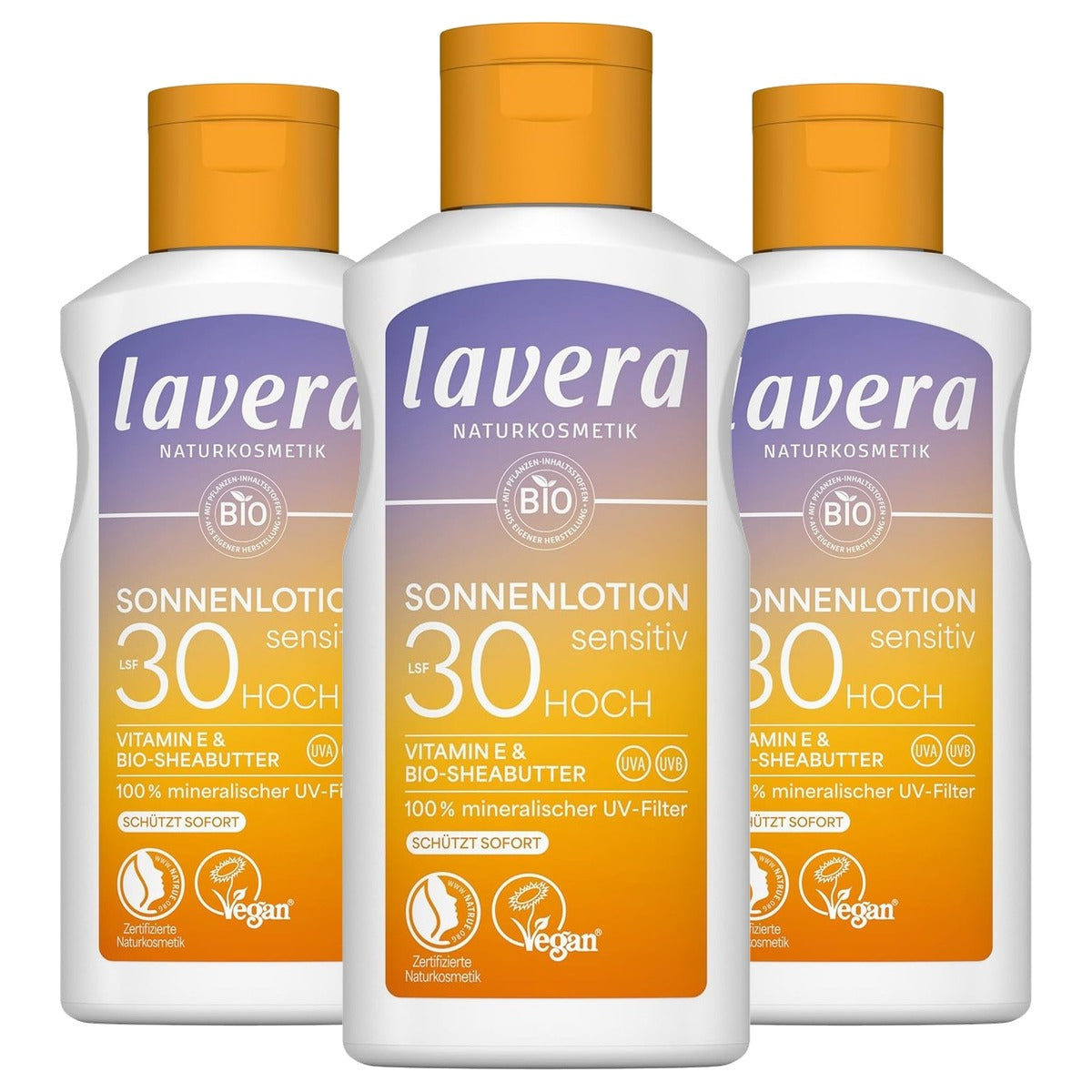 lavera Zonnelotion Sensitive SPF 30 3 x 100 ml - Voordeelverpakking