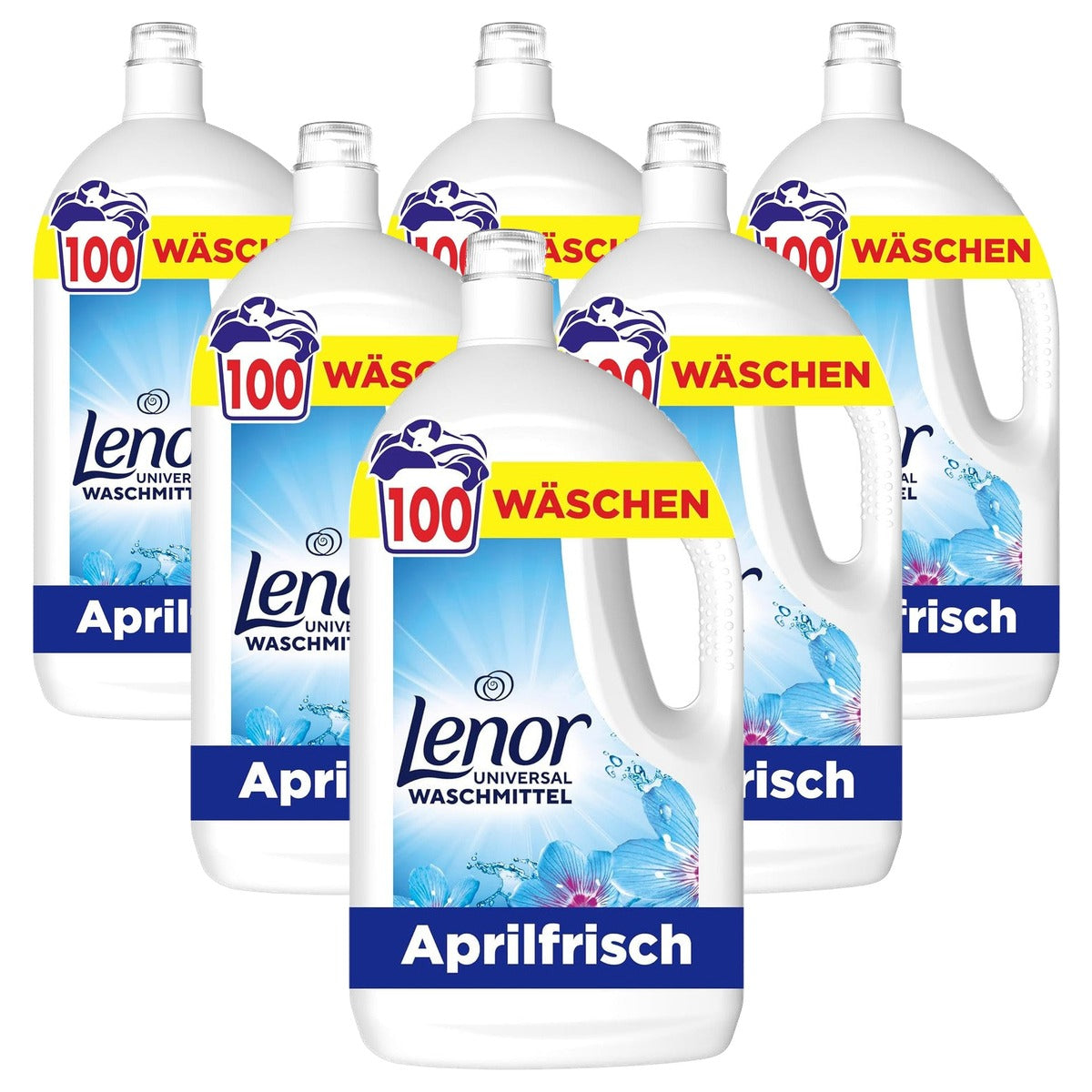 Lenor Vloeibaar wasmiddel Aprilfris 6 x 100 wasbeurten - Voordeelverpakking