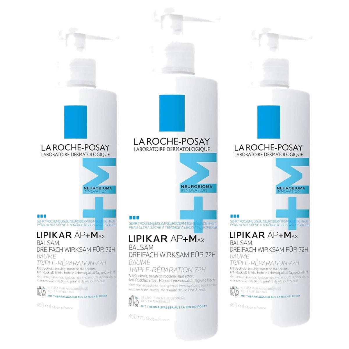 La Roche-Posay Lipikar Balsem AP+Max Bodylotion 400 ml - 3-pack