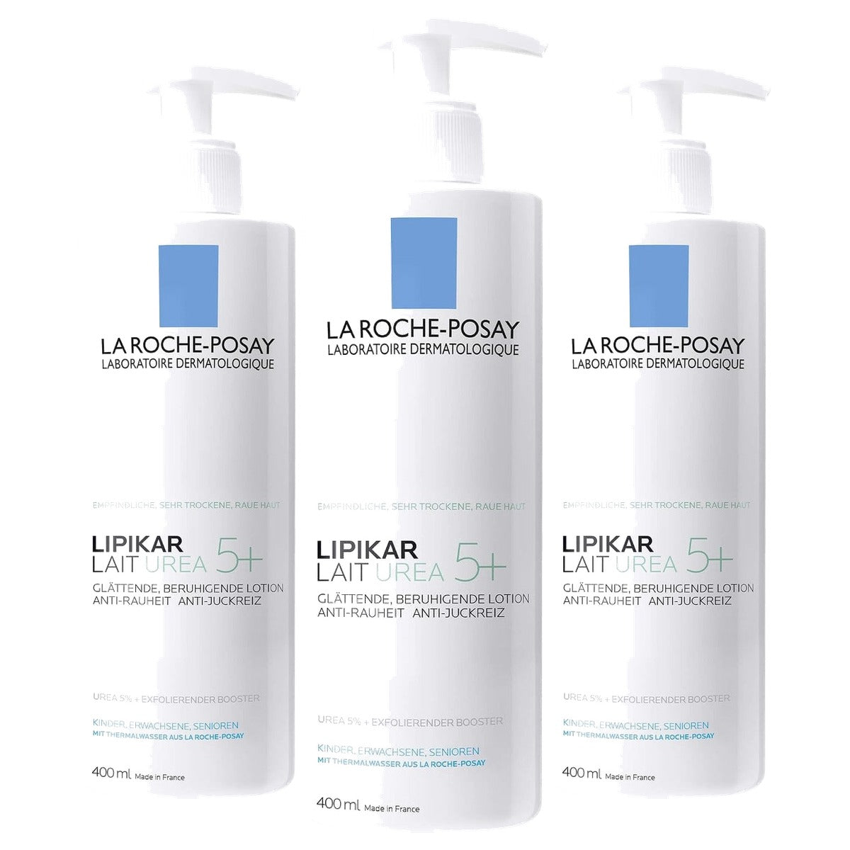 La Roche-Posay Lipikar Lait Urea 5+ Bodylotion 400 ml - 3-pack