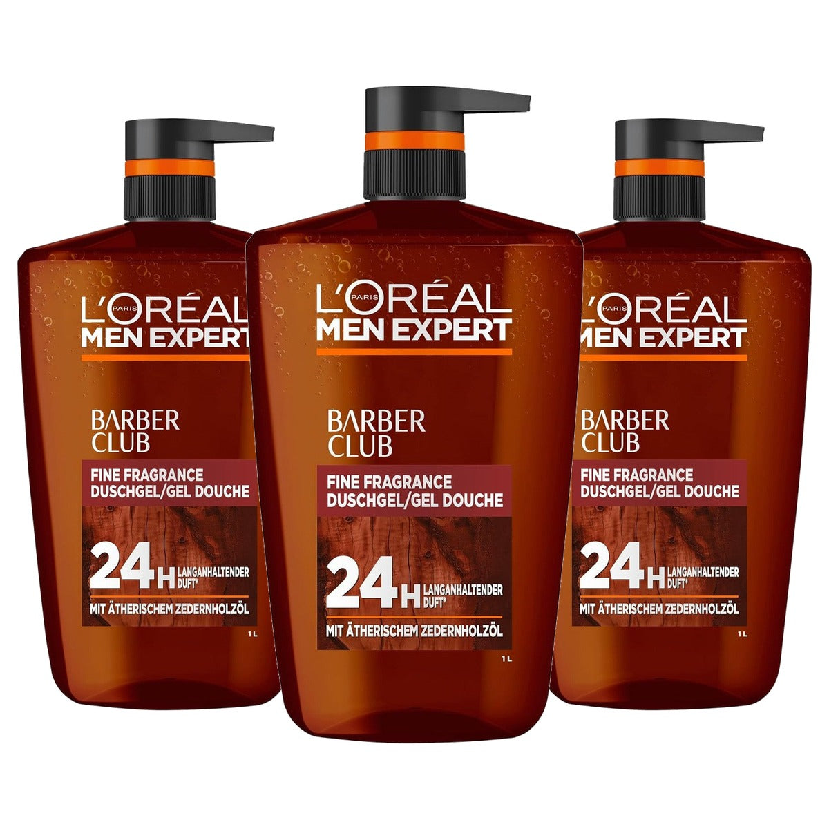 L'Oréal Men Expert Barber Club Douchegel 3 x 1000 ml - Voordeelverpakking