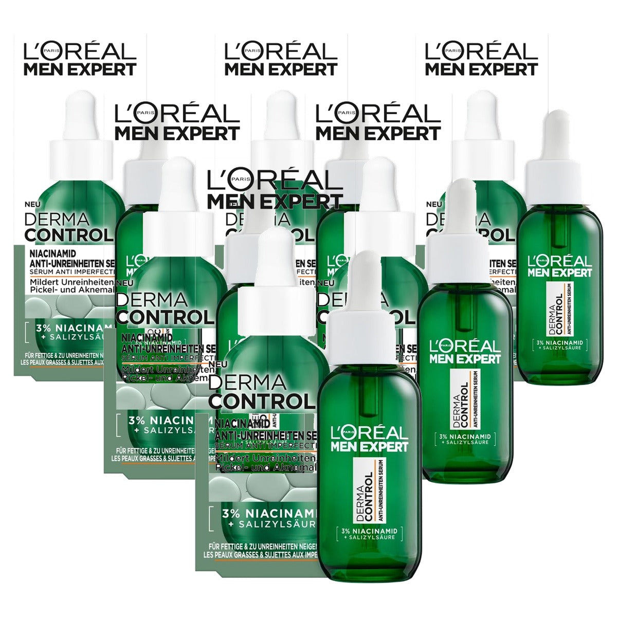 L'Oréal Men Expert Derma Control Anti-onzuiverheden Serum 6 x 30 ml - Voordeelverpakking