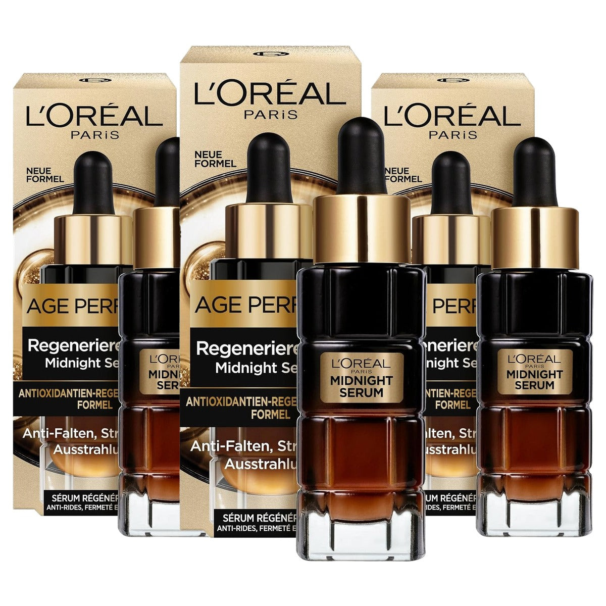 L'Oréal Paris Age Perfect Cell Renaissance Midnight Serum 3 x 30 ml - Voordeelverpakking