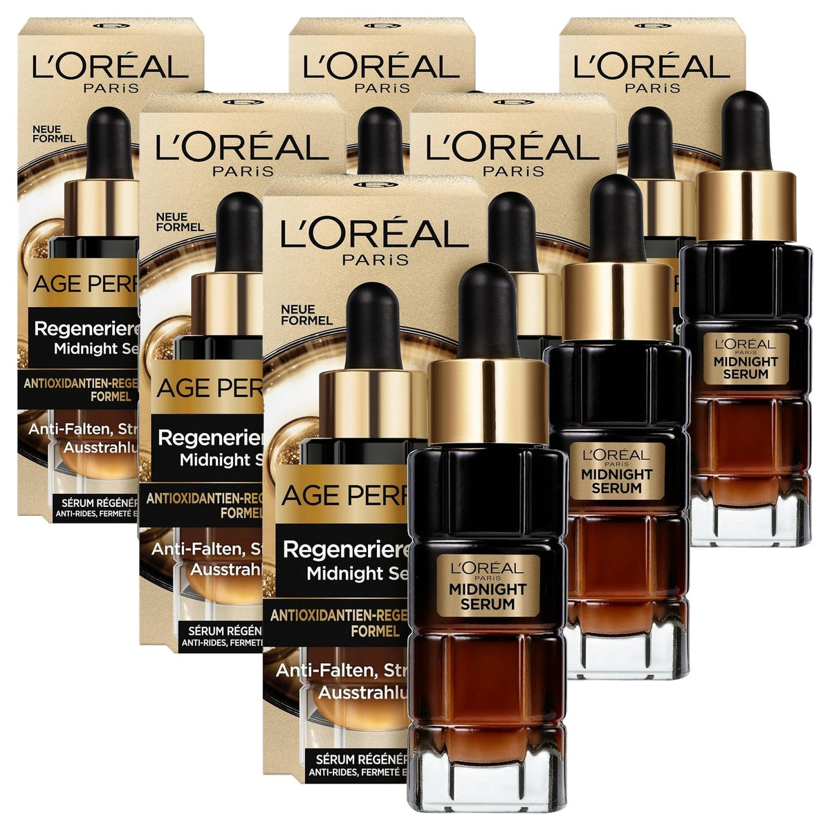 L'Oréal Paris Age Perfect Cell Renaissance Midnight Serum 6 x 30 ml - Voordeelverpakking