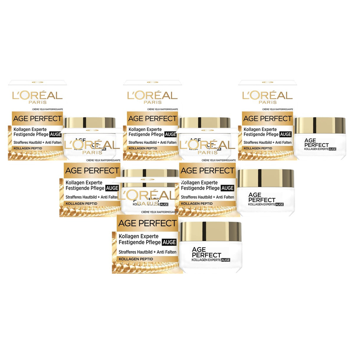 L'Oréal Paris Age Perfect Pro-collageen Expert oogcrème 6 x 15 ml - Voordeelverpakking