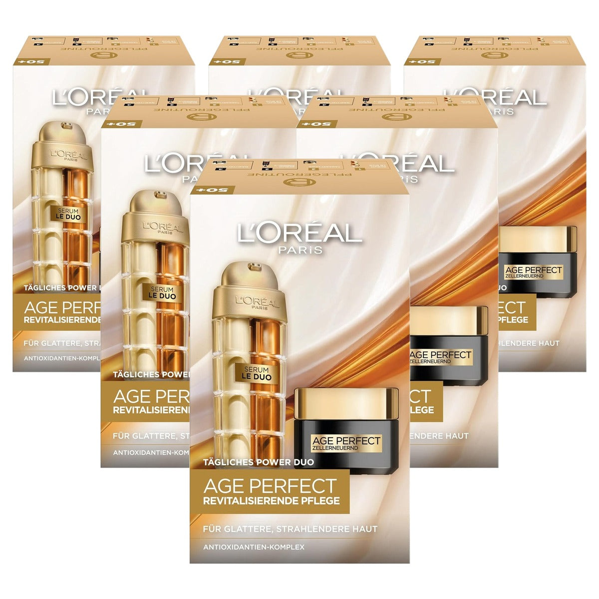 L'Oréal Paris Age Perfect Serum & Dagcrème & 50 ml 6 x 30 ml - Voordeelverpakking
