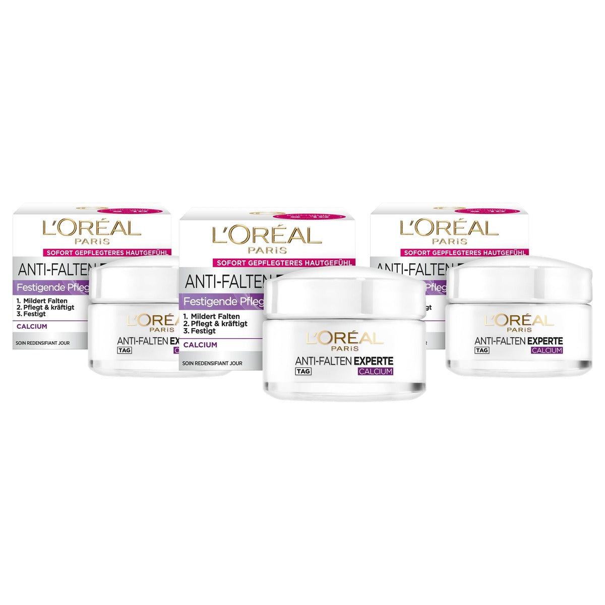 L'Oréal Paris Anti-Rimpel Expert 55+ Calcium 3 x 50 ml - Voordeelverpakking