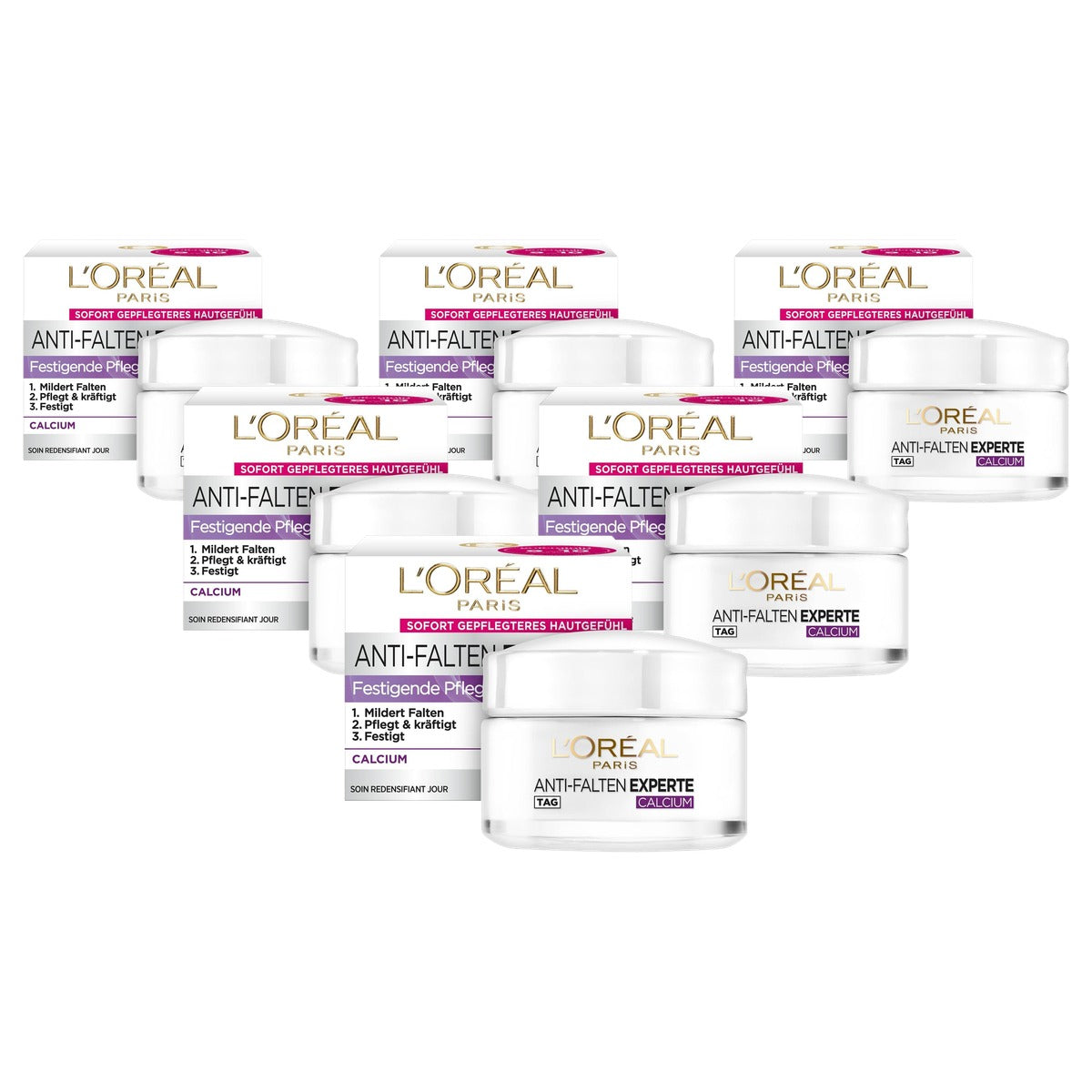 L'Oréal Paris Anti-Rimpel Expert 55+ Calcium 6 x 50 ml - Voordeelverpakking