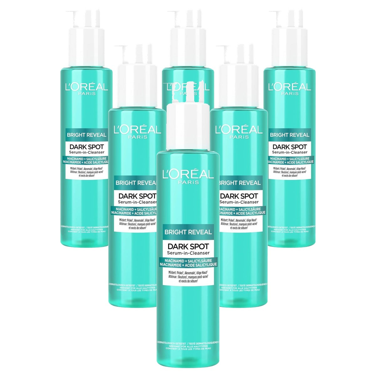 L'Oréal Paris Bright Reveal Serum-in-Cleanser 6 x 150 ml - Voordeelverpakking