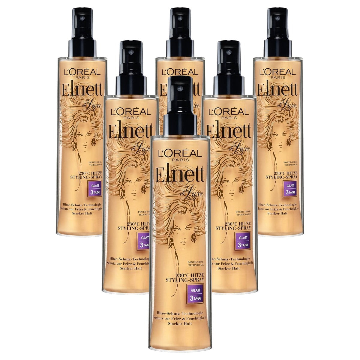 L'Oréal Paris Elnett Warmte-styling-spray 6 x 170 ml - Voordeelverpakking
